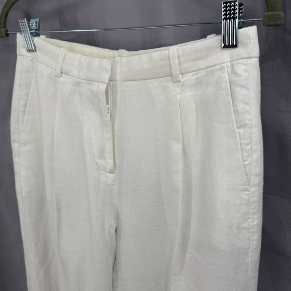 J.Crew Essential Wide Leg Pant In White Linen Size 2 Spring 2024 - Picture 2 of 7